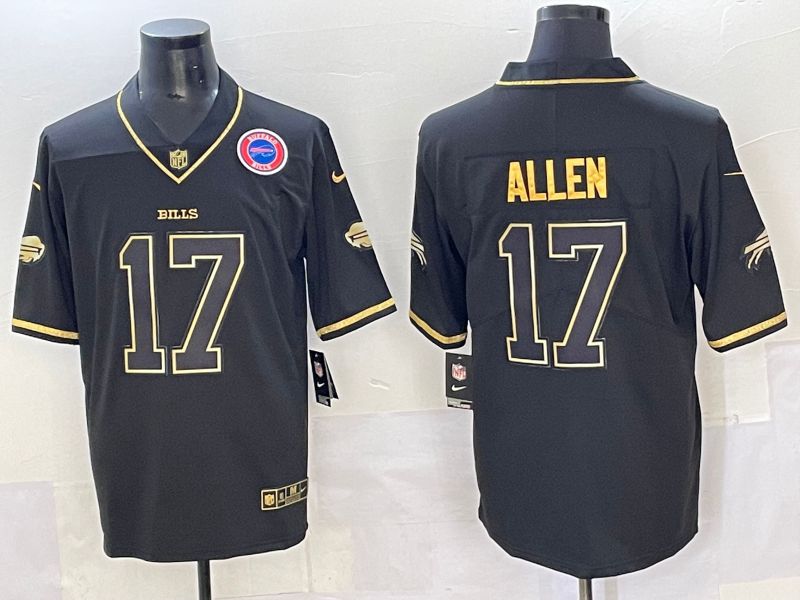 Men 2025 Buffalo Bills #17 Allen Black Gold Nike Limited NFL Jersey style 7221->women mlb jersey->Women Jersey